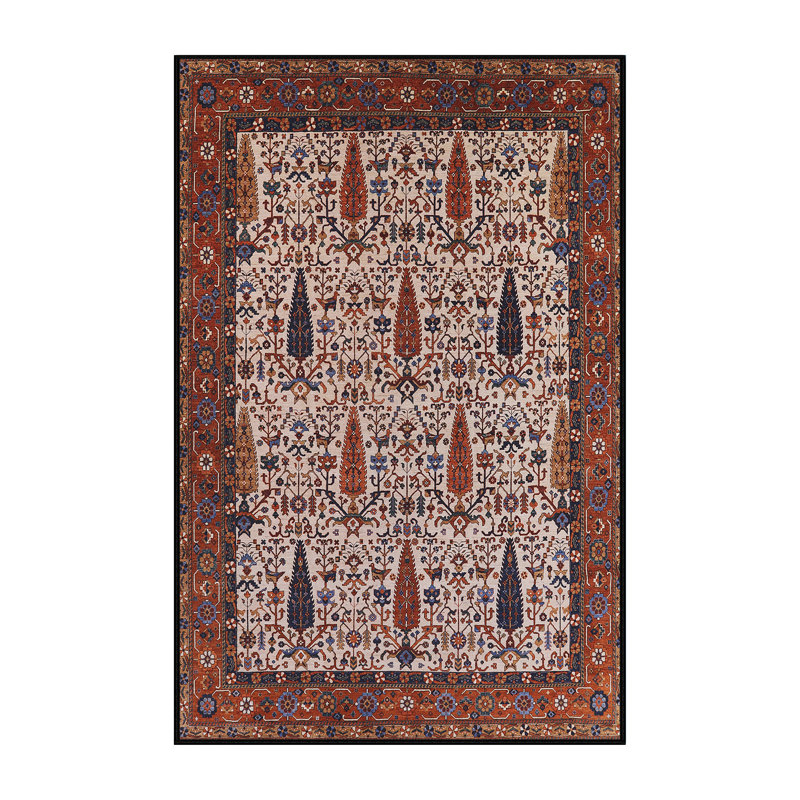 Tapis 100% Mid-Century moderne lavable à la machine 2269, Tapis de couloir 2 pi x 5 pi