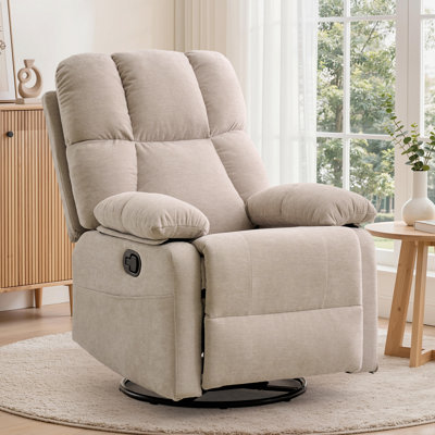 Fauteuil inclinable pivotant à 360 ° inclinable pour le salon, petit fauteuil inclinable manuel pour les petits espaces