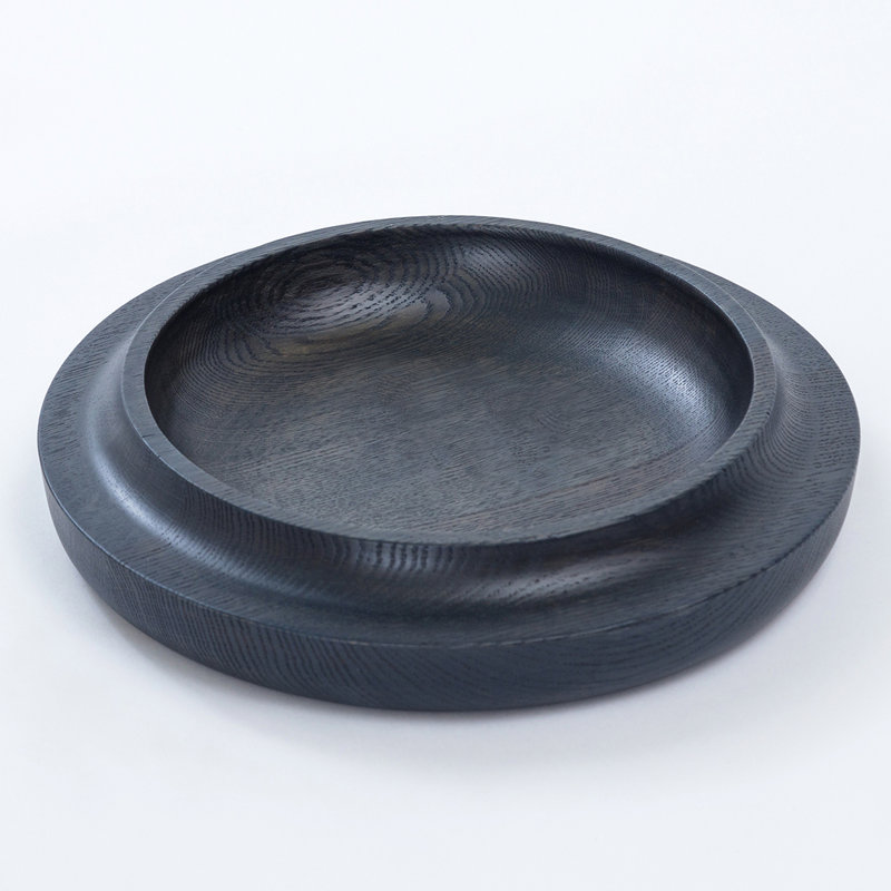 Waan Wood Fruit Bowl, 2.5" H x 14.25" W x 14.25" D, Black Blue