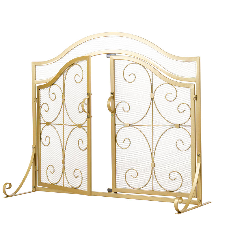 2 Double Door Iron Fireplace Door