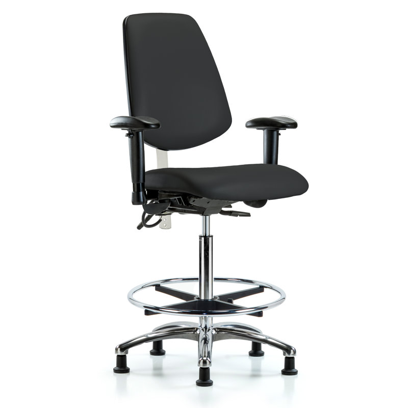 Chaise de dessinateur Oscar, Noir, Patins, Non inclus