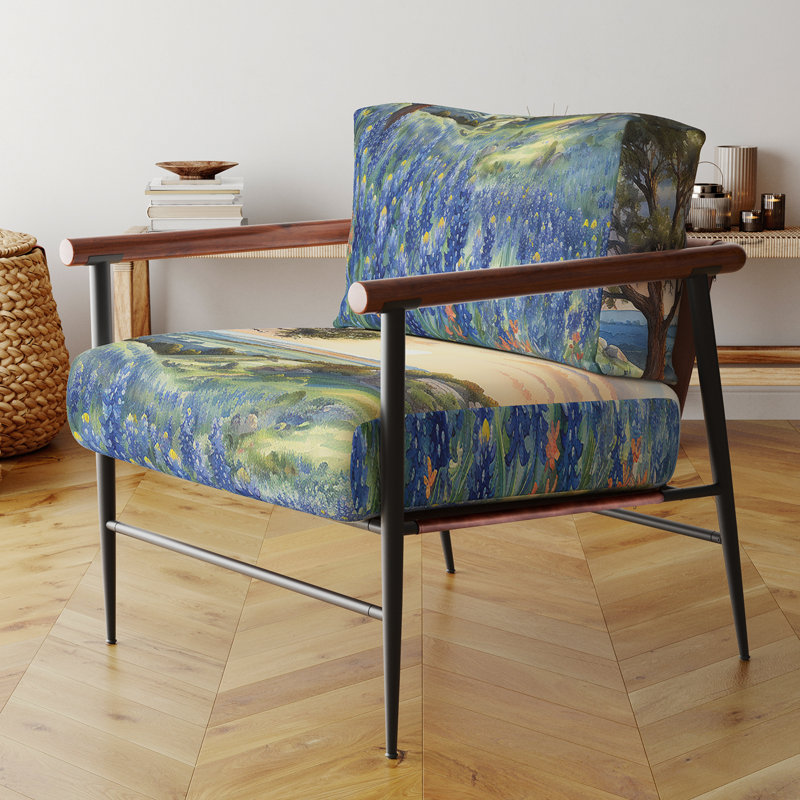 Chaise d'appoint rembourrée Blue Bonnets Sunset, Noir