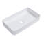 Lavabo de salle de bain vasque rectangulaire moderne en céramique blanche de 24 po x 14 po - Teinture et design élégant pour la maison, le restaurant, le bureau, l'apparence élégante rectangulaire, l'absorption d'eau faible, divers environnements