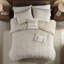 Housse de couette 100% coton avec rayures en taupe et blanc King-124477386