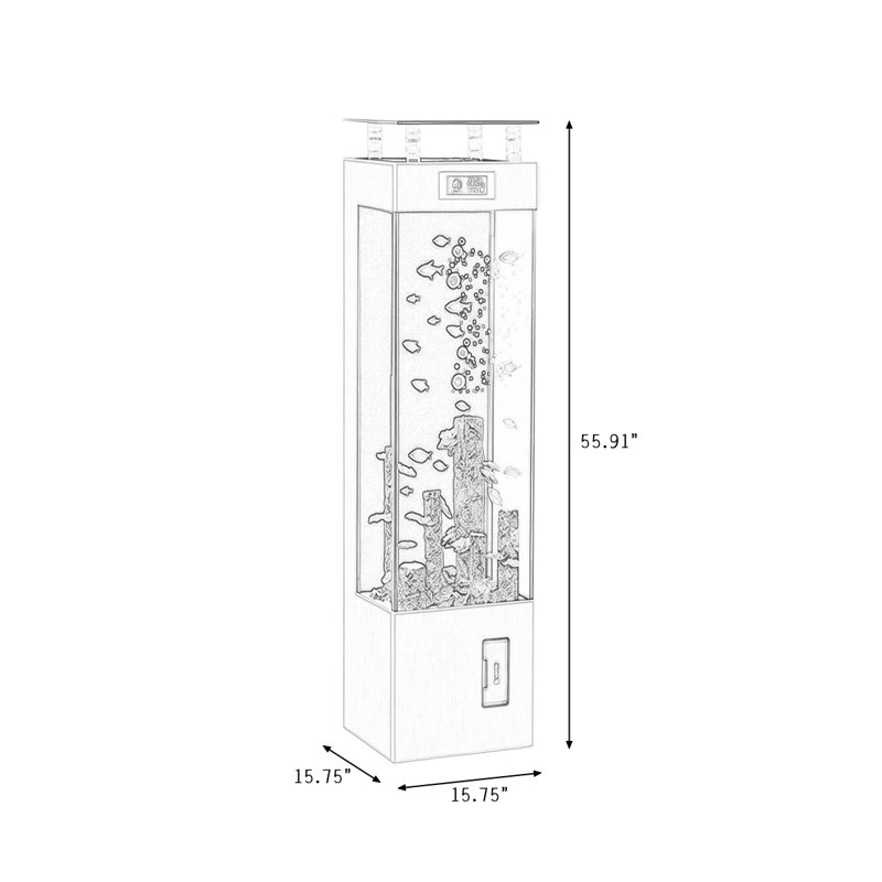 Aquarium moderne en métal 20 à 28 gallons Eco, 15.75, Gray