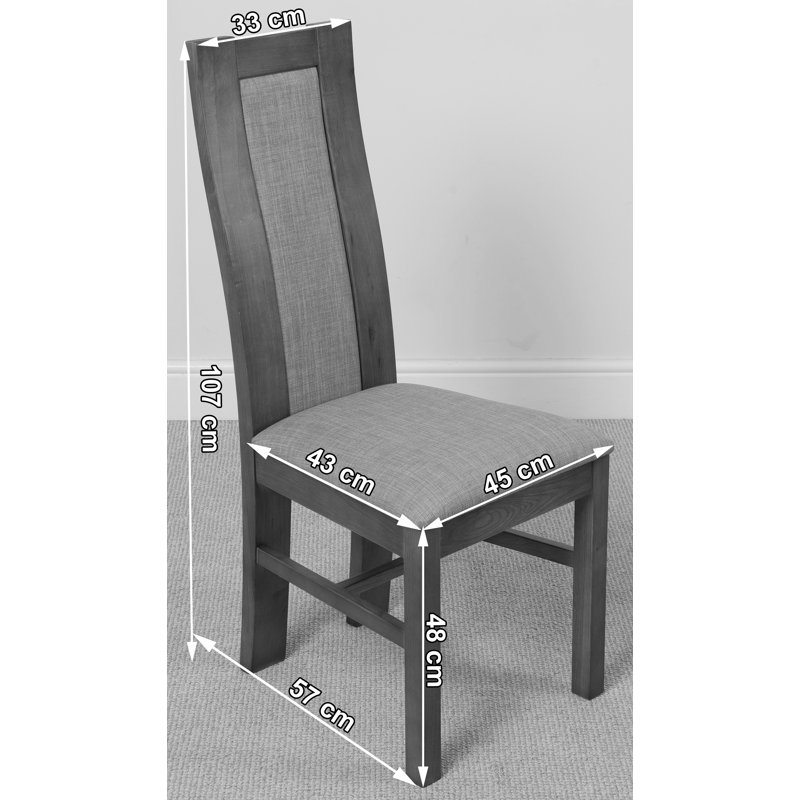 Aaden 48cm H Upholstered Side Chair, Light Oak