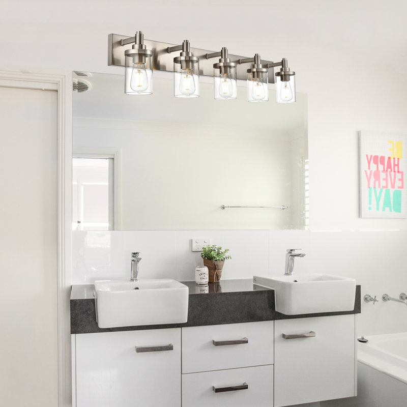 Éclairage pour meuble-lavabo à intensité variable Abbotsbury, Nickel brossé, 5