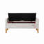 Banc de chambre rembourré Anders avec tissu bouclé et pieds en bois massif