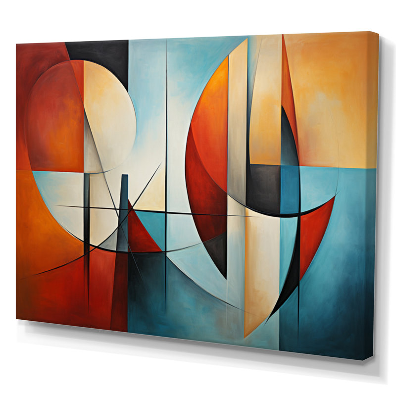 Cubism Geometric Portrait III - Cubism Canvas Art Print, H 24 po x l 32 po x P 1 po, Toile tendue