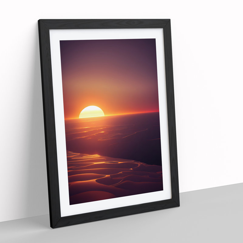 Desirable Sunset - Framed Print, Black, 34cm H x 25cm W x 2cm D