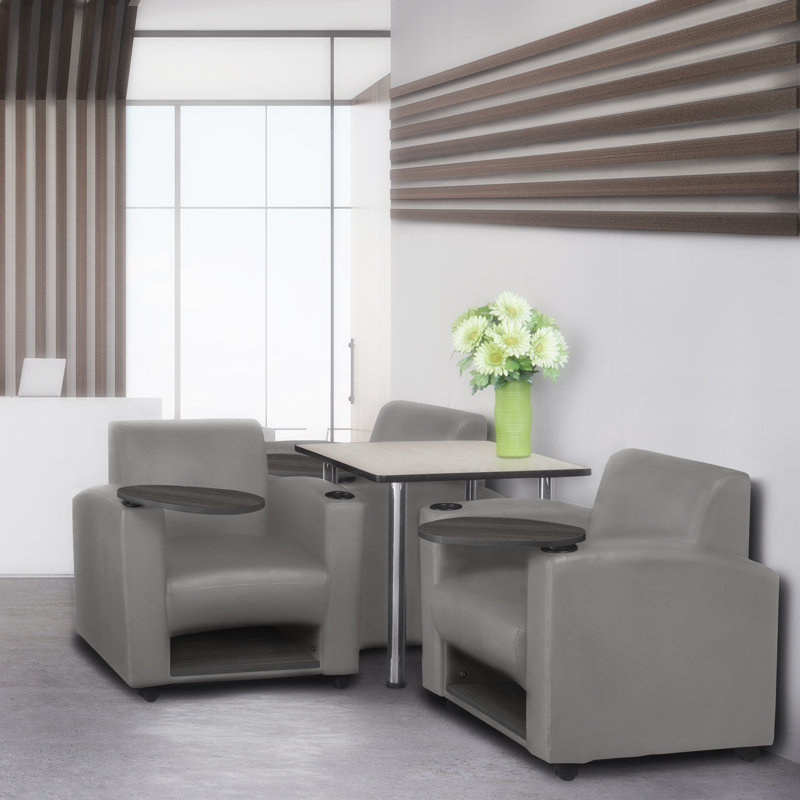 Chaise de réception l 31 po Naszire, Gris