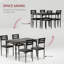 Ensemble de table de salle à manger industrielle 5 pièces pour 4 personnes, table rectangulaire et 4 chaises, structure en métal robuste, coussins moelleux, résistant aux marques, pour petite cuisine ou appartement - grain de bois noir-1986323898