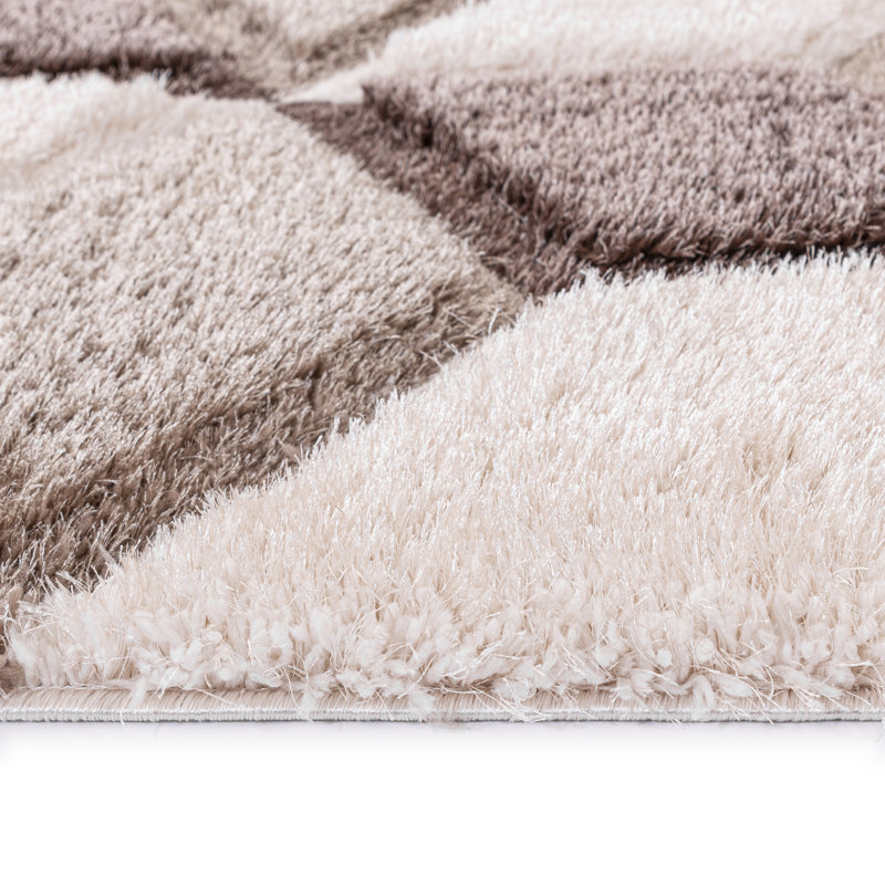 Alyha Geometric Machine Tufted Shag Indoor / Outdoor Area Rug, Rectangle 119.89 x 170.18cm