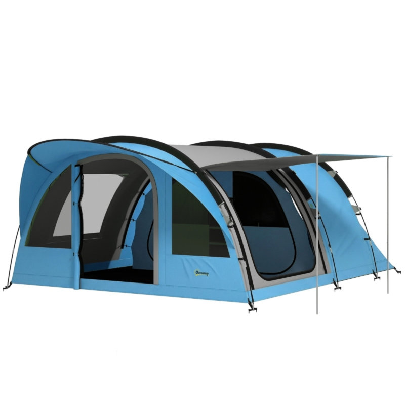 4 Person Tent, Sky Blue & Grey