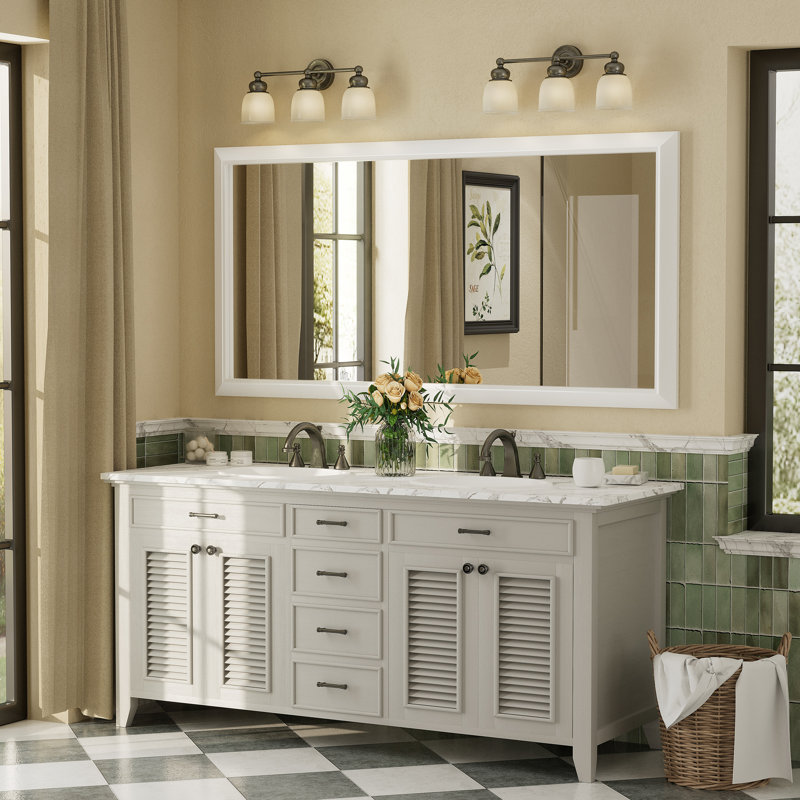Miroir mural Amara, Blanc mat, 60 po x 30 po