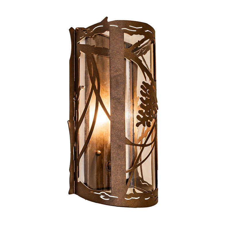 8" Wide Whispering Pines Left Wall Sconce