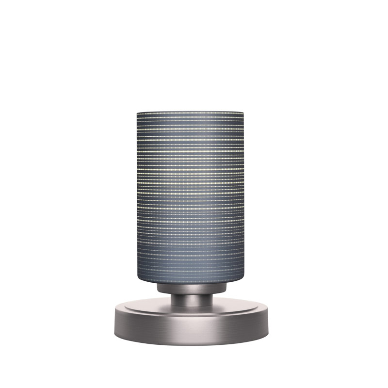 Lampe d'appoint Filley présentée en finition graphite avec verre matriciel de 4 po, Gris
