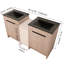 Meuble-lavabo autoportant de 60 po avec lavabo en céramique et armoires de rangement, porte à fermeture douce-110447307-110447305