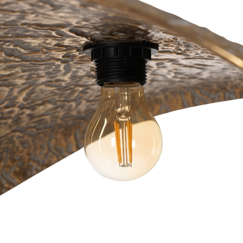 1 - Light Antique Brass Pendant, 20cm H x 53cm W x 66cm D