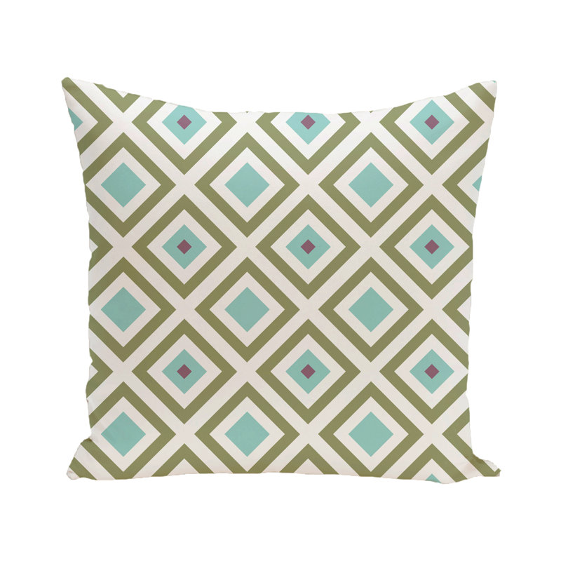 Housse et insert de coussin carré extérieur Diamond Mayhem, H 20 po x l 20 po x P 7 po, Aigue-marine