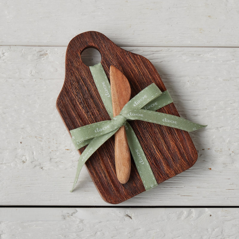 Mini Appetizer Board - Spruce - White Ribbon, Natural, Sage
