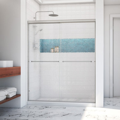Leser 60" W x 67.38" H Semi-Frameless Shower Door