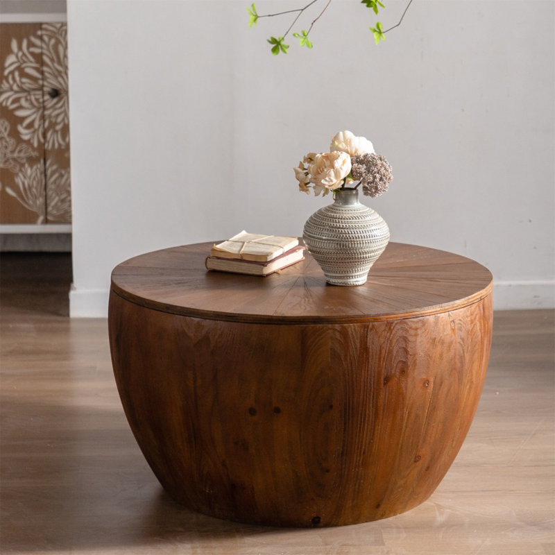 Table basse 31,50 "en forme de seau de style rétro avec fonction de rangement, pour le bureau, la salle à manger et le salon