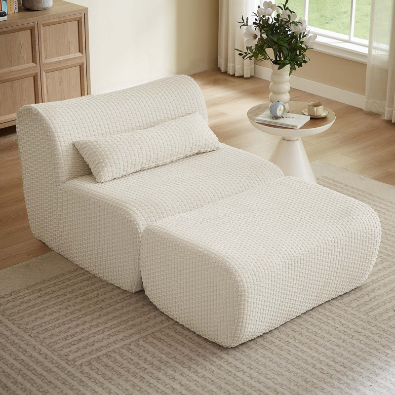 Canapé modulaire Cloud désossé, aucun assemblage requis, Crème
