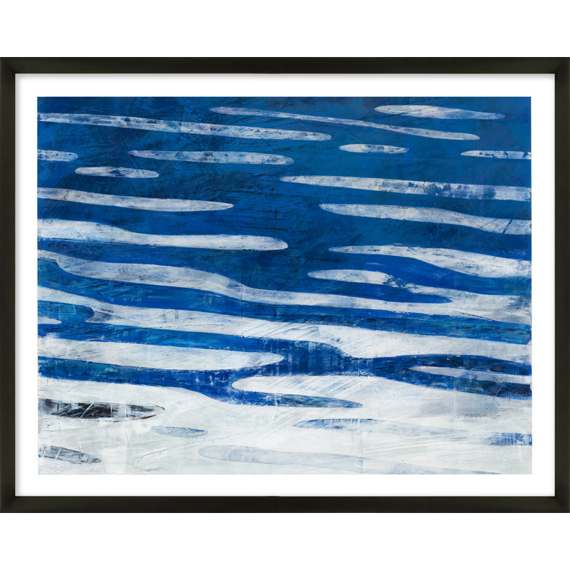 River 1 Painting by Ivo Stoyanov, 30" H x 38" W x 1.25" D, Black Wood