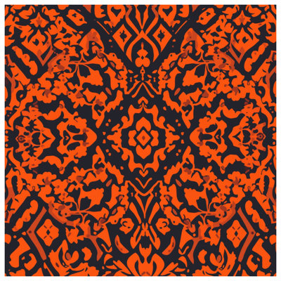 Rideaux de douche orange à motif damassé très longs