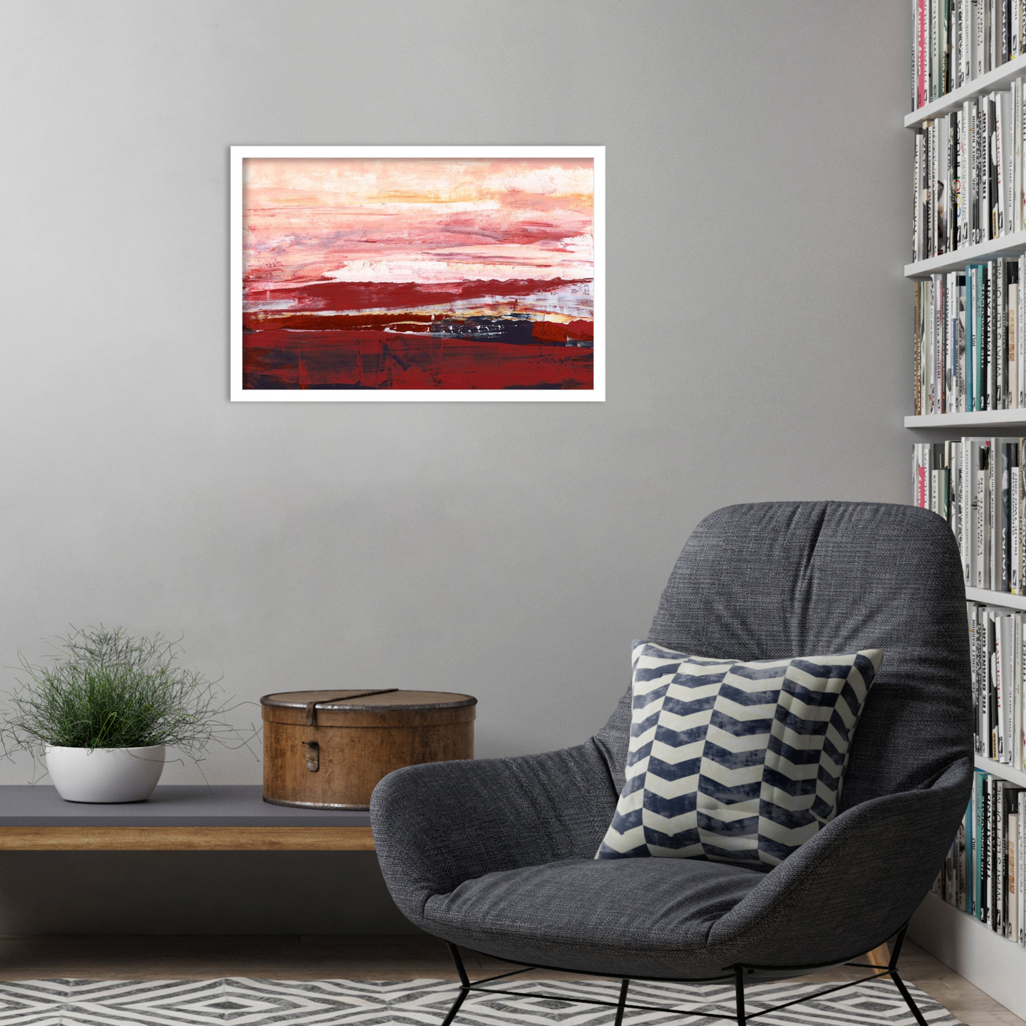 Summerset I by Wood Framed Wall Art Print, White, 17" H x 25" W