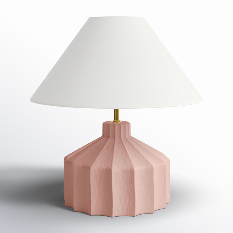 Leesa Ceramic Table Lamp, Dusty Rose, 18.5" H x 19.5" W x 19.5" D
