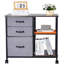 Classeur mobile en métal avec 3 tiroirs en tissu et 2 tablettes ouvertes - catégorisez Office Essentials Solution de rangement multifonctionnelle brune facile à nettoyer