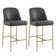 Angelick Upholstered Counter Stool with Metal Frame