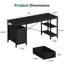 Metal Base Computer Desk,Gaming Desk with 3 Fabric Drawers & Storage Shelves, Writing Work Study Desk for Home Office Bedroom, Modern Simple Student PC Desks Table-257566249-257566301