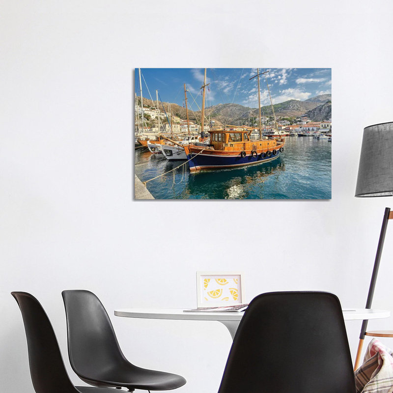 Hydra Harbor by Zoe Schumacher - No Frame Print on Canvas, 101.6 cm H x 66.04 cm W x 3.175 cm D