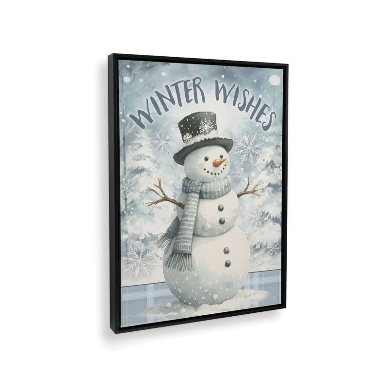 «Winter Wishes» par Nicole DeCamp, reproduction d'art, L 12 po x H 16 po, Noir, Toile avec cadre