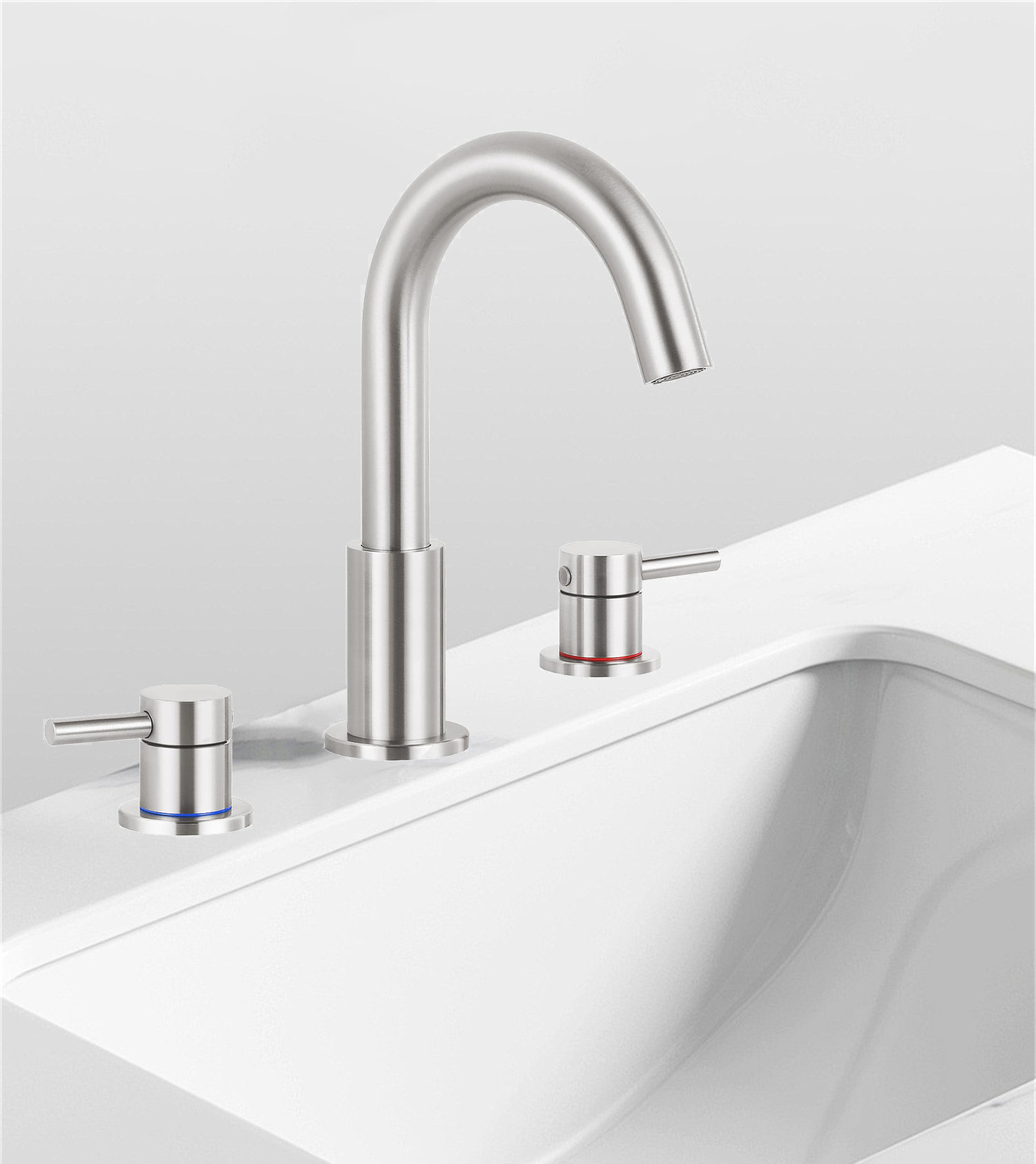 XINGRUISI 8-Inch Wide-Spread 3-Hole Bathroom Faucet With Pop-Up Drain ...