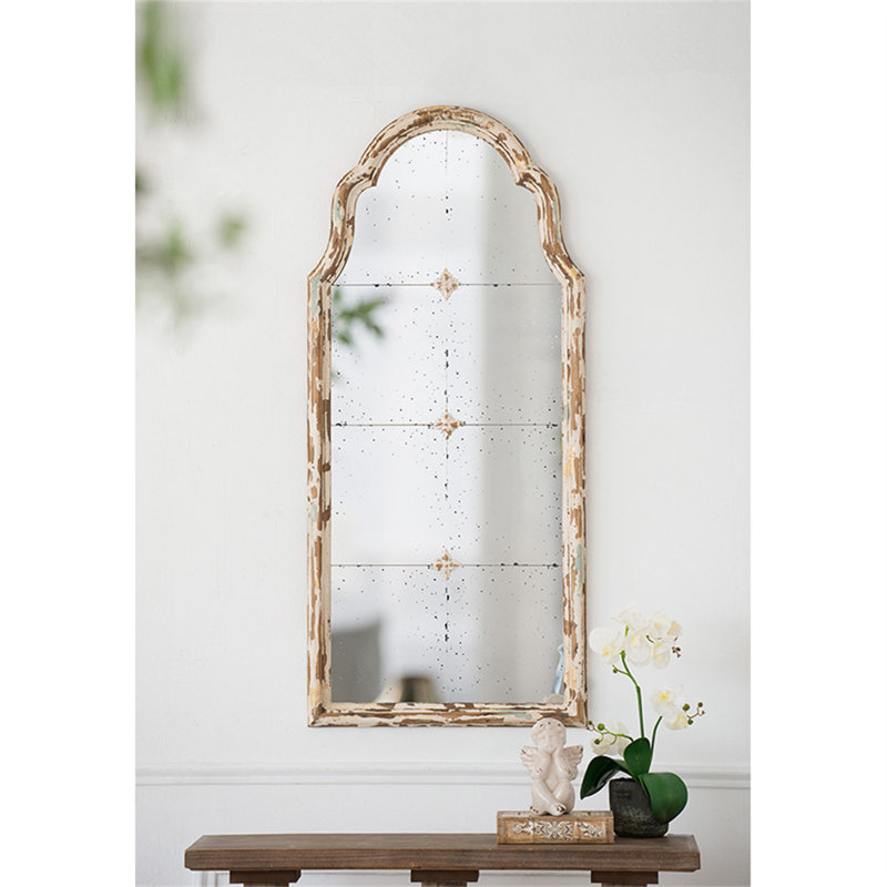 22" X 48" Large Cream &  Framed Wall Mirror