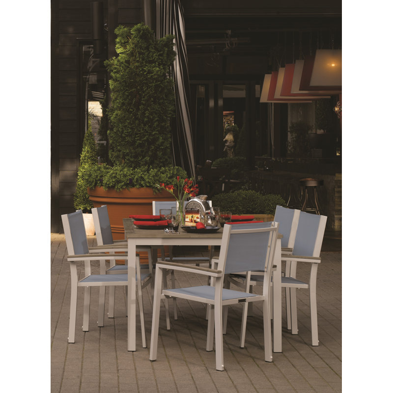 Travira Outdoor Dining Table, Chalk, Vintage Tekwood