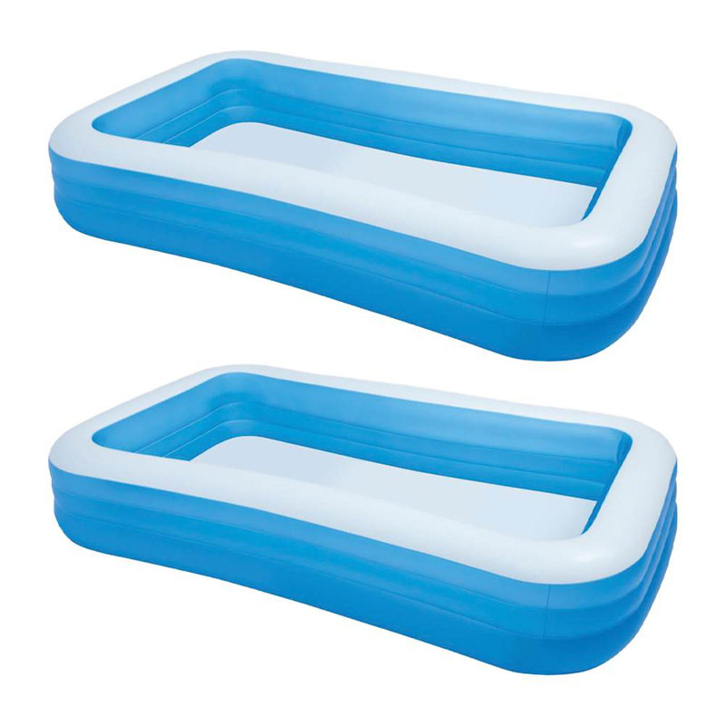 Intex Blue and White Rectangular Inflatable Pool Set
