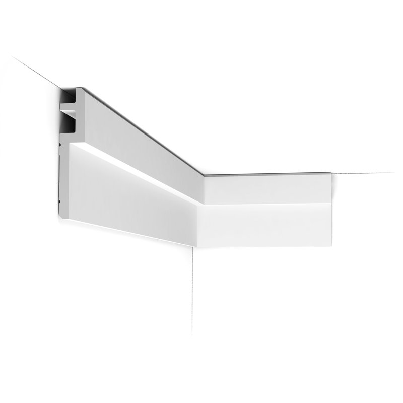 Moulure couronnée en polyuréthane blanc apprêté 1-1 / 4 po x 6-1 / 8 po x 78-3 / 4 po
