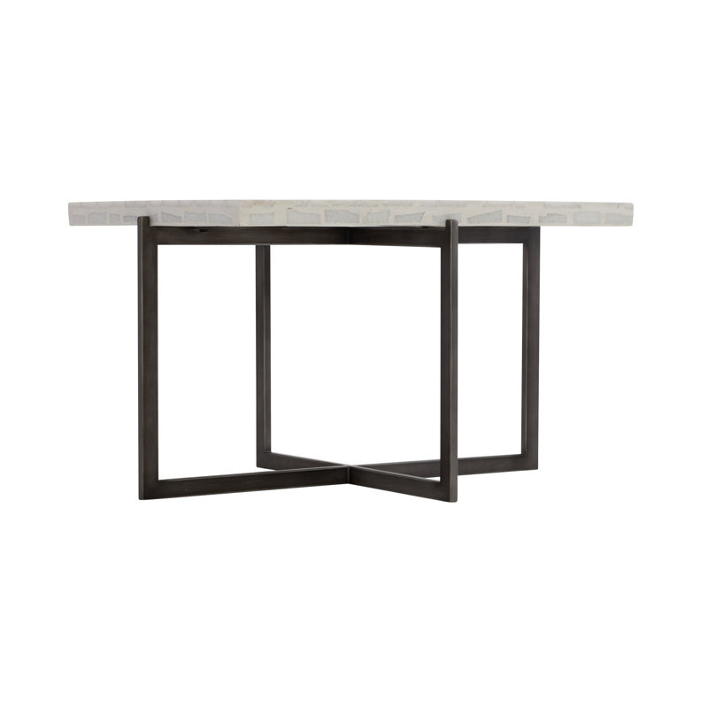 Beige Terrazzo Large Cocktail Table with Flint Grey Base