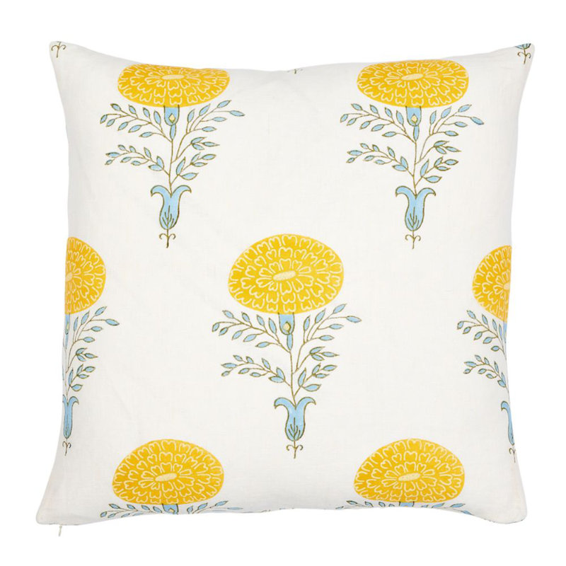 Schumacher x Molly Mahon Marigold Pillow, Yellow