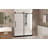 Frameless Shower Door 60 "W X 76" H, 1/4 "(6 Mm) Clear Tempered Glass, Explosion Proof Film, Stainless Steel Handle-121998769