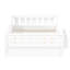 Lit plateforme simple en bois avec garde-corps et tablettes de rangement, blanc-725049915-725049914
