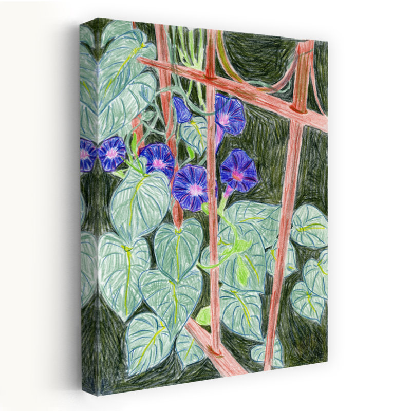 Art contemporain fleur nature, H 24 po x l 16 po