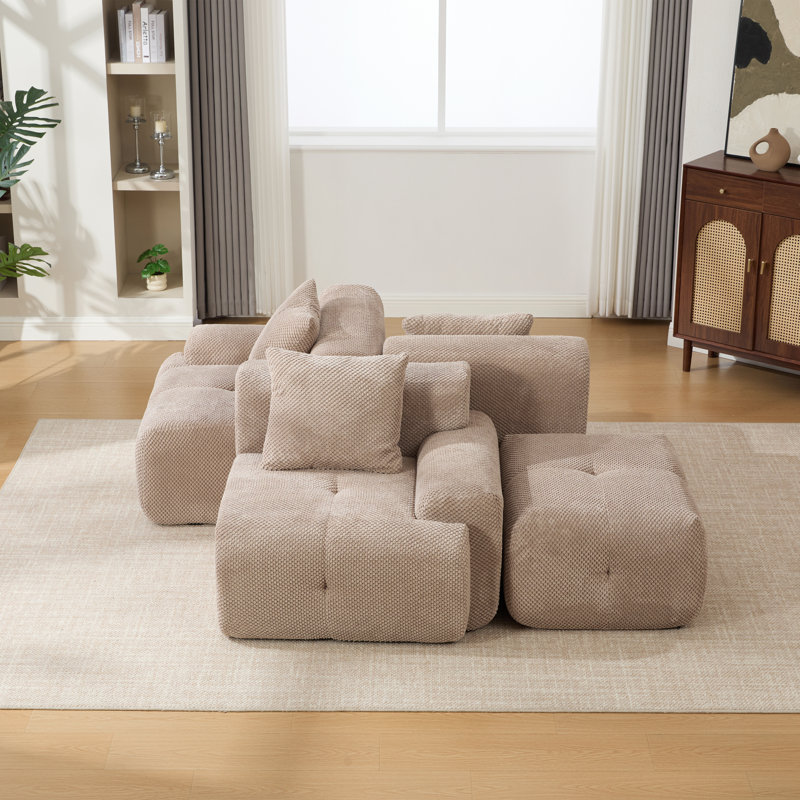Canapé modulaire rembourré en mousse rembourré de mousse l 104 po, Polyester taupe