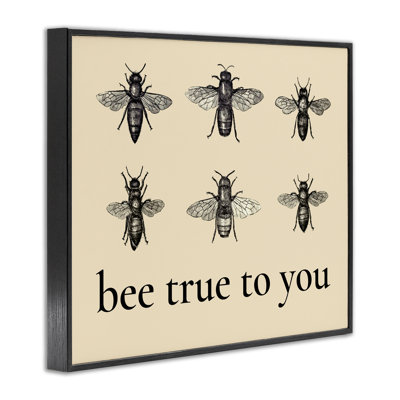 Bee True To You Inspiration Framed Giclee, design by Lettered and Lined