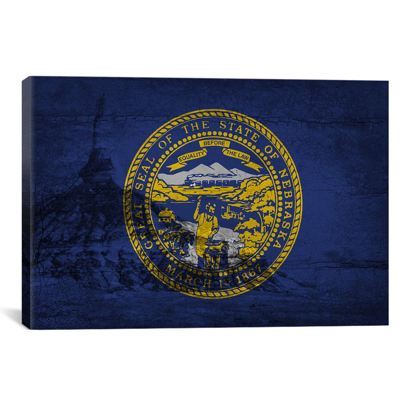 « flags nebraska cheminée rock », impression sur toile, H 8 po x l 12 po x P 0,75 po